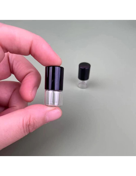 12 Mini Botellas de Vidrio Roll-on Mozff 1ml para Aceites Esenciales