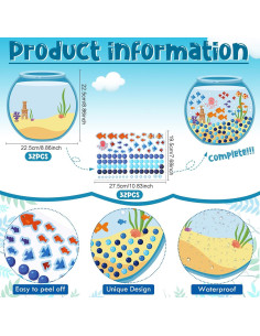 Juego de Pegatinas Acuario Teling 64 Pcs para Niños 2