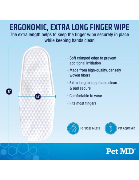 Toallitas para Oídos Pet MD Advanced 50ct - Limpiador Suave