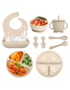 Set de Alimentación para Bebés Catvegue 8 Piezas Silicona BPA Free