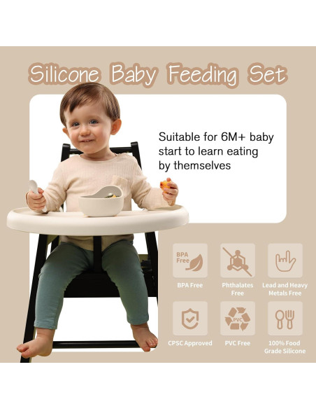 Set de Alimentación para Bebés Catvegue 8 Piezas Silicona BPA Free
