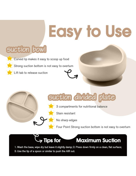 Set de Alimentación para Bebés Catvegue 8 Piezas Silicona BPA Free