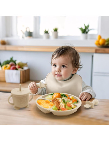 Set de Alimentación para Bebés Catvegue 8 Piezas Silicona BPA Free