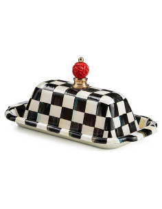 Caja de Mantequilla MacKenzie-Childs Cuadrícula 22.86x12.7cm