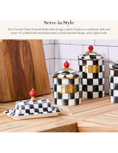 Caja de Mantequilla MacKenzie-Childs Cuadrícula 22.86x12.7cm 2