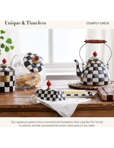 Caja de Mantequilla MacKenzie-Childs Cuadrícula 22.86x12.7cm