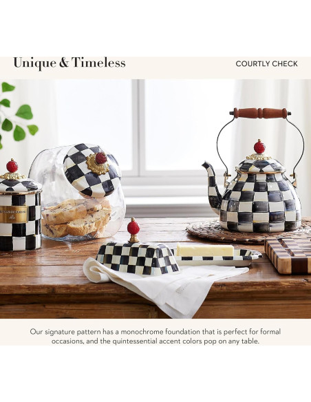 Caja de Mantequilla MacKenzie-Childs Cuadrícula 22.86x12.7cm