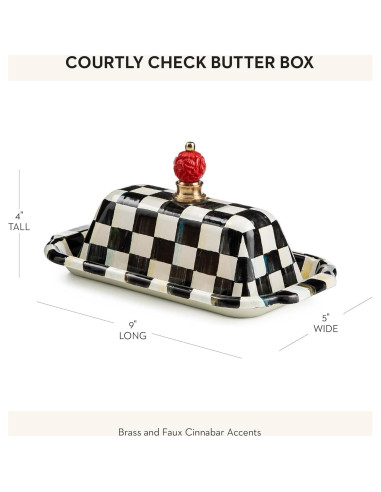 Caja de Mantequilla MacKenzie-Childs Cuadrícula 22.86x12.7cm