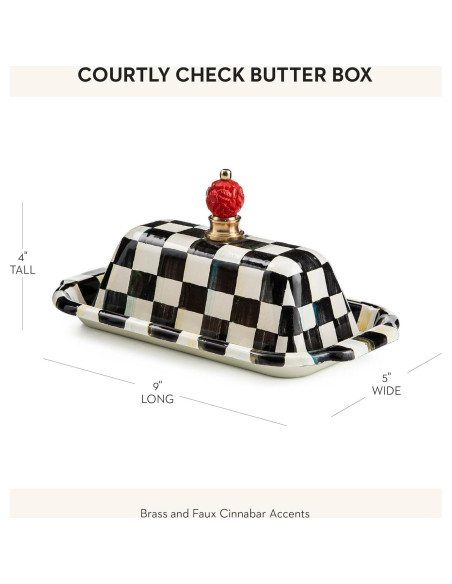Caja de Mantequilla MacKenzie-Childs Cuadrícula 22.86x12.7cm