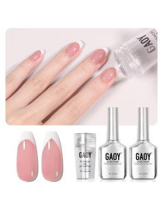 Kit de Manicura Francesa GAOY - Sellador y 2 Esmaltes Gel 16ml