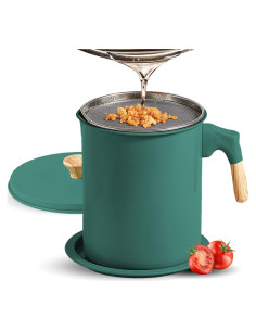 Olla Coladora de Aceite Tissting 1.4L Verde Oscuro - Almacenamiento Grasa