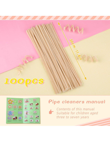 100 Limpiapipas Chenille Durazno Giwrmu para Manualidades DIY