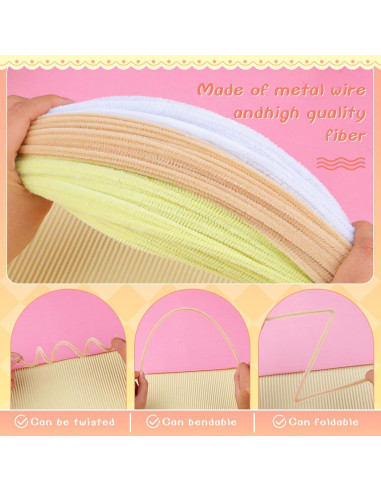 100 Limpiapipas Chenille Durazno Giwrmu para Manualidades DIY