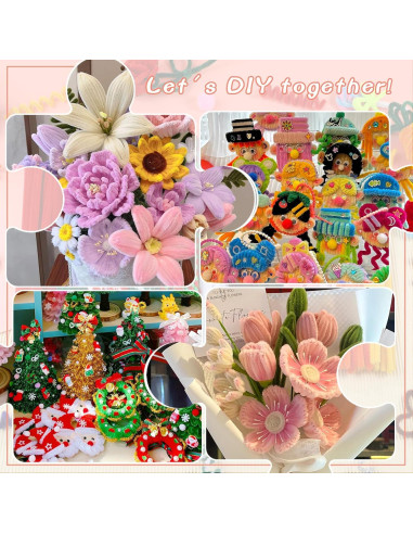 100 Limpiapipas Chenille Durazno Giwrmu para Manualidades DIY