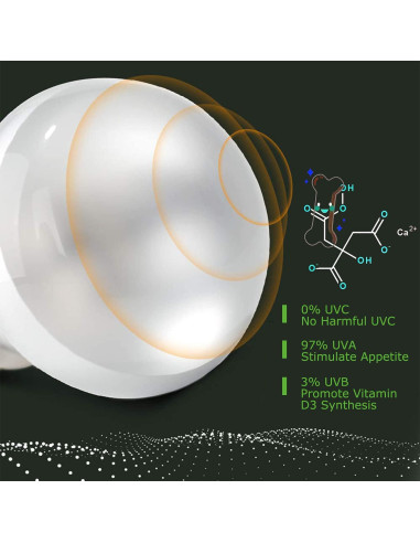 Bombilla de Calor para Reptiles MIXJOY 160W UVA UVB 11.5cm