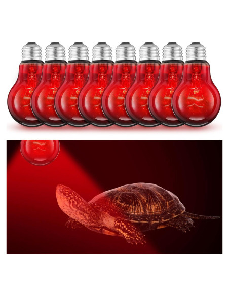 8 Bombillas de Calor Infrarrojo 100W Kittmip para Reptiles