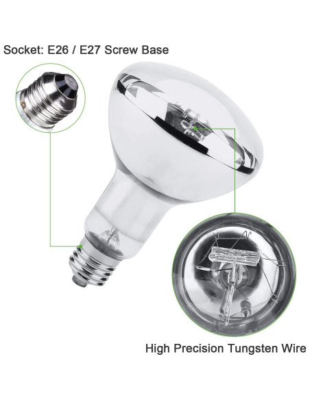 Bombilla de Calor para Reptiles MIXJOY 160W UVA UVB 11.5cm