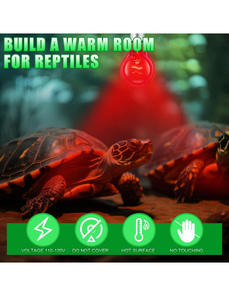 8 Bombillas de Calor Infrarrojo 100W Kittmip para Reptiles