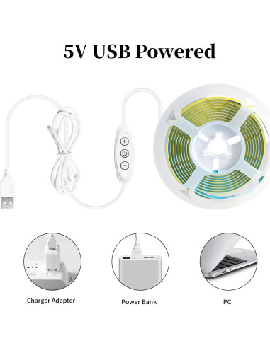 Tira LED USB iNextStation 2M 640 LEDs Blanco Cálido 3000K