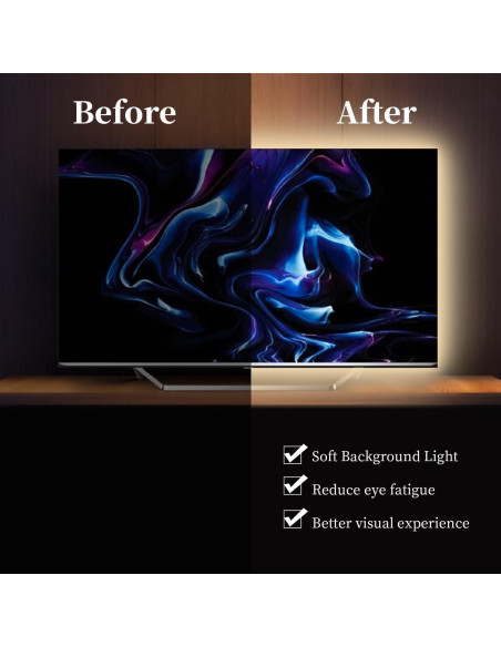 Tira LED USB iNextStation 2M 640 LEDs Blanco Cálido 3000K