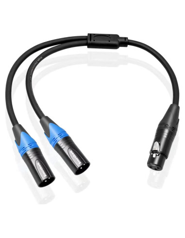 Cable Divisor XLR 0.5m Smithok Hembra a 2 Machos Profesional
