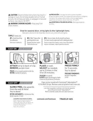 Clips Reposicionables Command 16 Piezas 0.23 kg Sin Daños