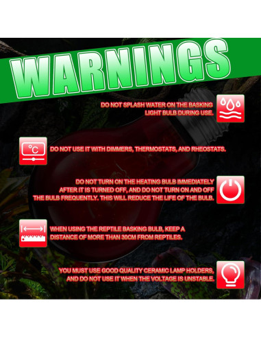 8 Bombillas de Calor Infrarrojo 100W Kittmip para Reptiles