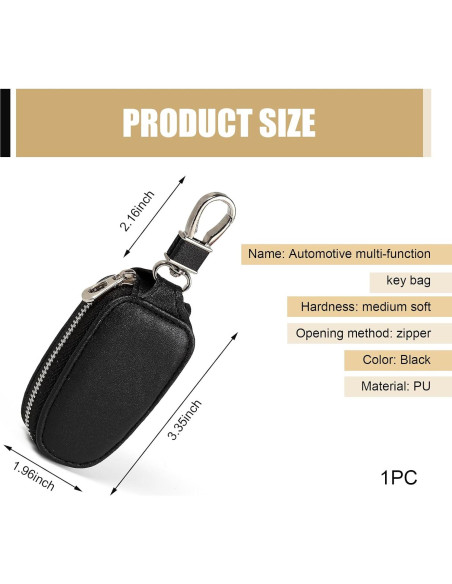 Funda de Cuero para Llave de Coche Universal Negra