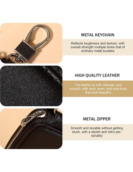 Funda de Cuero para Llave de Coche Universal Negra