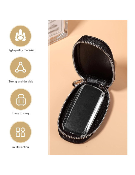 Funda de Cuero para Llave de Coche Universal Negra
