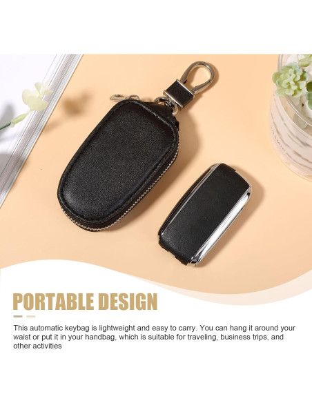 Funda de Cuero para Llave de Coche Universal Negra