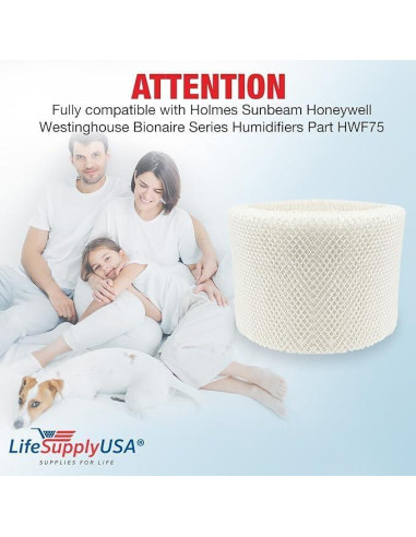 Filtro de Humidificador D LifeSupplyUSA Compatible con Holmes y Honeywell
