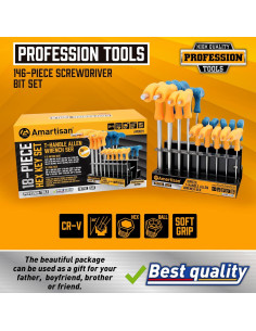 Juego de llaves allen T Amartisan 18 piezas métrico y SAE 2