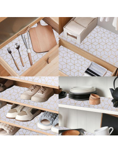 Forro de Estante Antideslizante GMCOZY 10cm x 7.3m Blanco 2