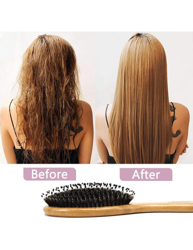 Juego de Cepillos de Cabello Bsisme con Cerda de Jabalí