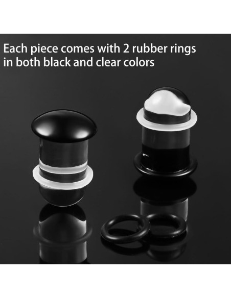 Kit de Estiramiento de Orejas de Vidrio 14G-00G 8 Pares