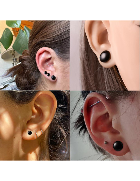 Kit de Estiramiento de Orejas de Vidrio 14G-00G 8 Pares