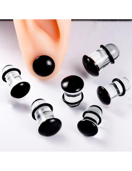 Kit de Estiramiento de Orejas de Vidrio 14G-00G 8 Pares