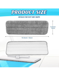 Paquete de 40 Almohadillas de Microfibra LOYIM 42x13.3cm Gris 2