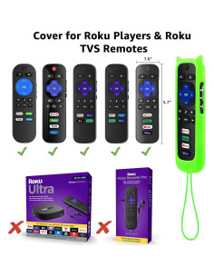 Funda de Silicona para Control Remoto Roku SOTATOO Brillo Verde Azul 2