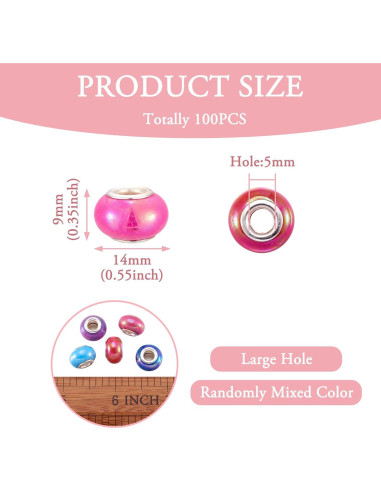 Cuentas Europeas Cheriswelry 100pcs AB Color 14x9mm