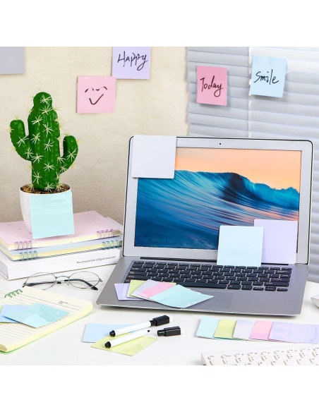 24 Notas Adhesivas Reutilizables Tenceur 7.62x7.62cm Coloridas