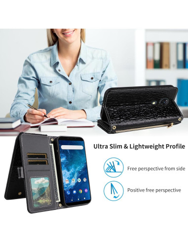 Funda de Cartera Furiet para Cricket Icon 2 y AT&T Fusion Z