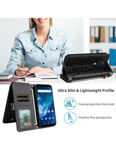 Funda de Cartera Furiet para Cricket Icon 2 y AT&T Fusion Z