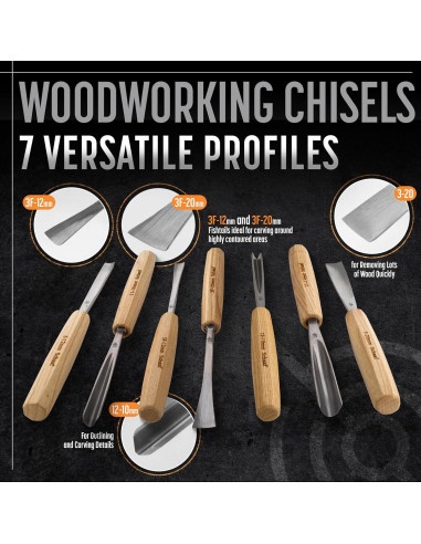 Juego de Herramientas de Tallado en Madera Schaaf 7 Piezas