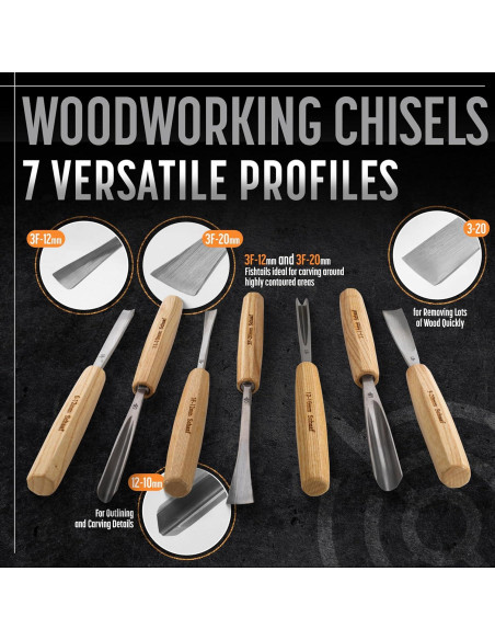 Juego de Herramientas de Tallado en Madera Schaaf 7 Piezas