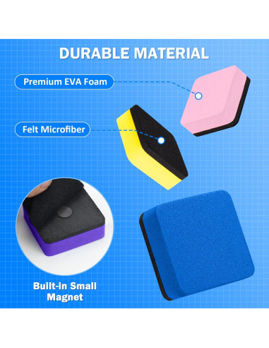 Borradores de Pizarra Blanca Magnéticos EAONE - 48 Piezas