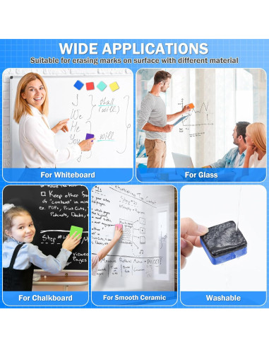 Borradores de Pizarra Blanca Magnéticos EAONE - 48 Piezas