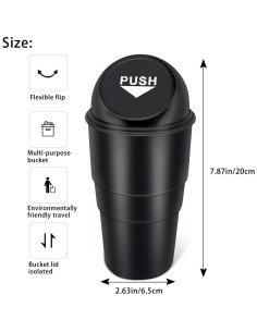 Cubo de Basura para Auto YIOVVOM 9.84L a Prueba de Fugas 2