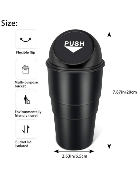Cubo de Basura para Auto YIOVVOM 9.84L a Prueba de Fugas